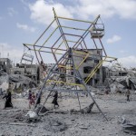 O que restava de partes de Beit Hanoun, em Gaza, depois de bombardeamentos